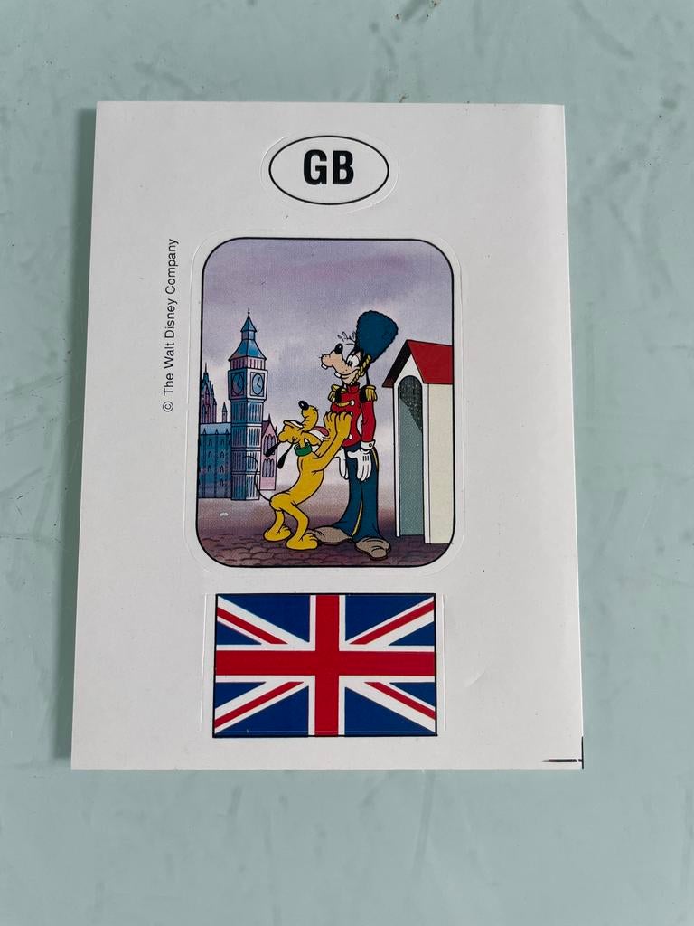 Disney Goofy en Pluto GB Sticker - Vintage, Ophalen, Goofy of Pluto, Gebruikt, Papier, Kaart of Schrift