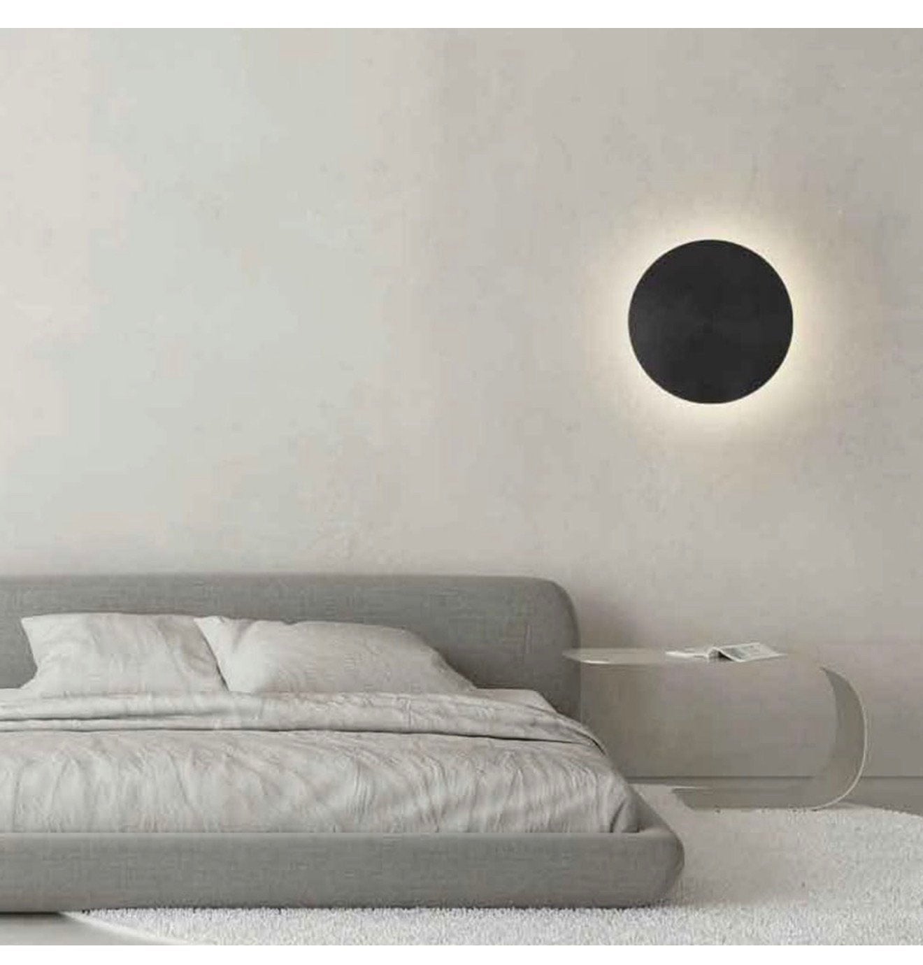 Creatieve Wandlamp wand-lamp LED zwart cirkel rond 30 cm, Nieuw, Ophalen of Verzenden, H, H