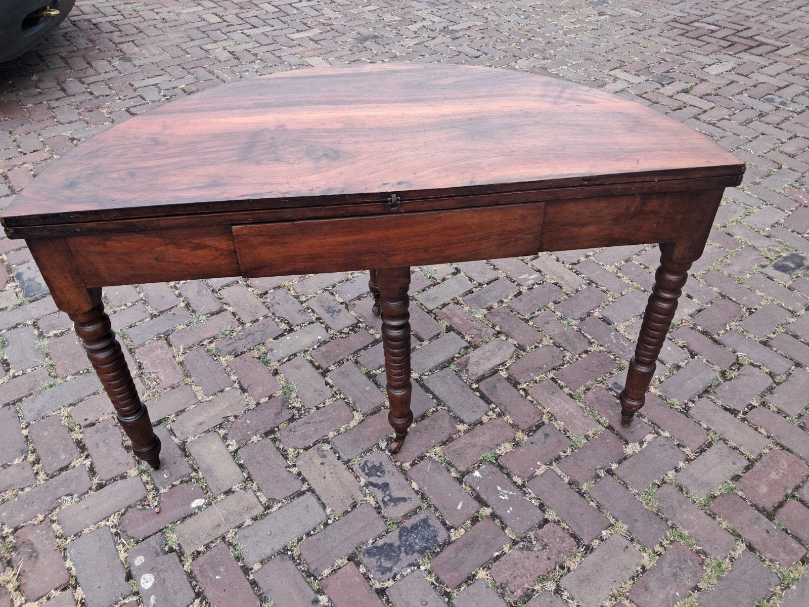 Antieke Mahonie Houten Opklapbare Tafel, Ophalen