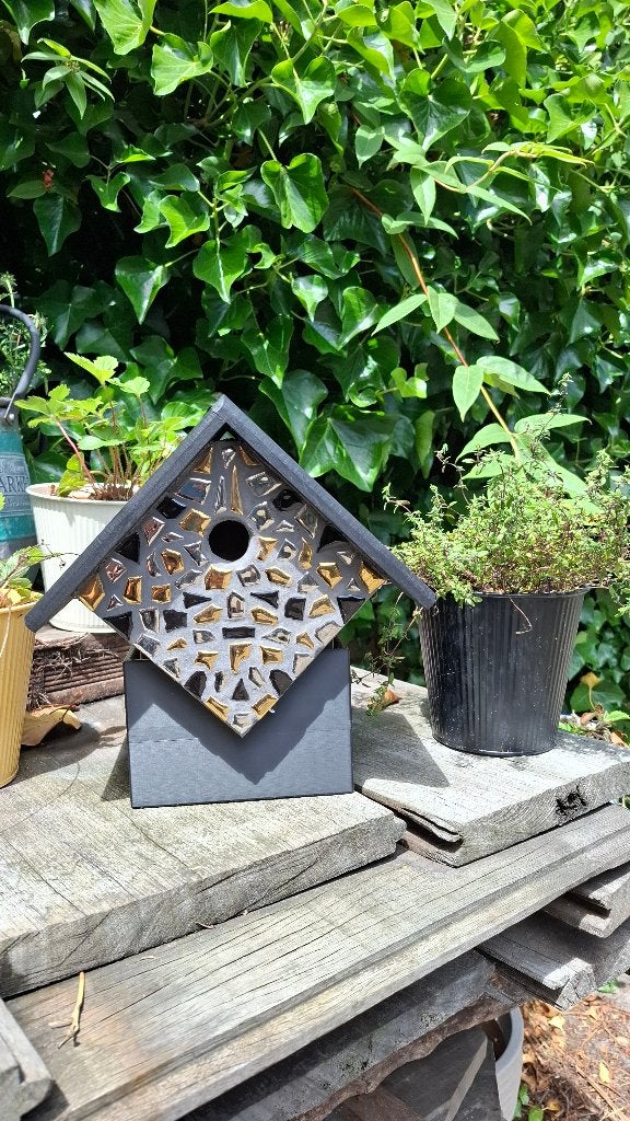 Vogelhuisje Mozaik Bling, Antiek en Kunst, Antiek | Wandborden en Tegels, Ophalen of Verzenden