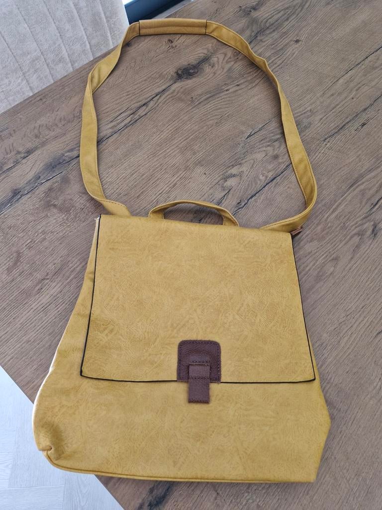 Leuke gele pu leren tas, Ophalen of Verzenden, Geel, Schoudertasje