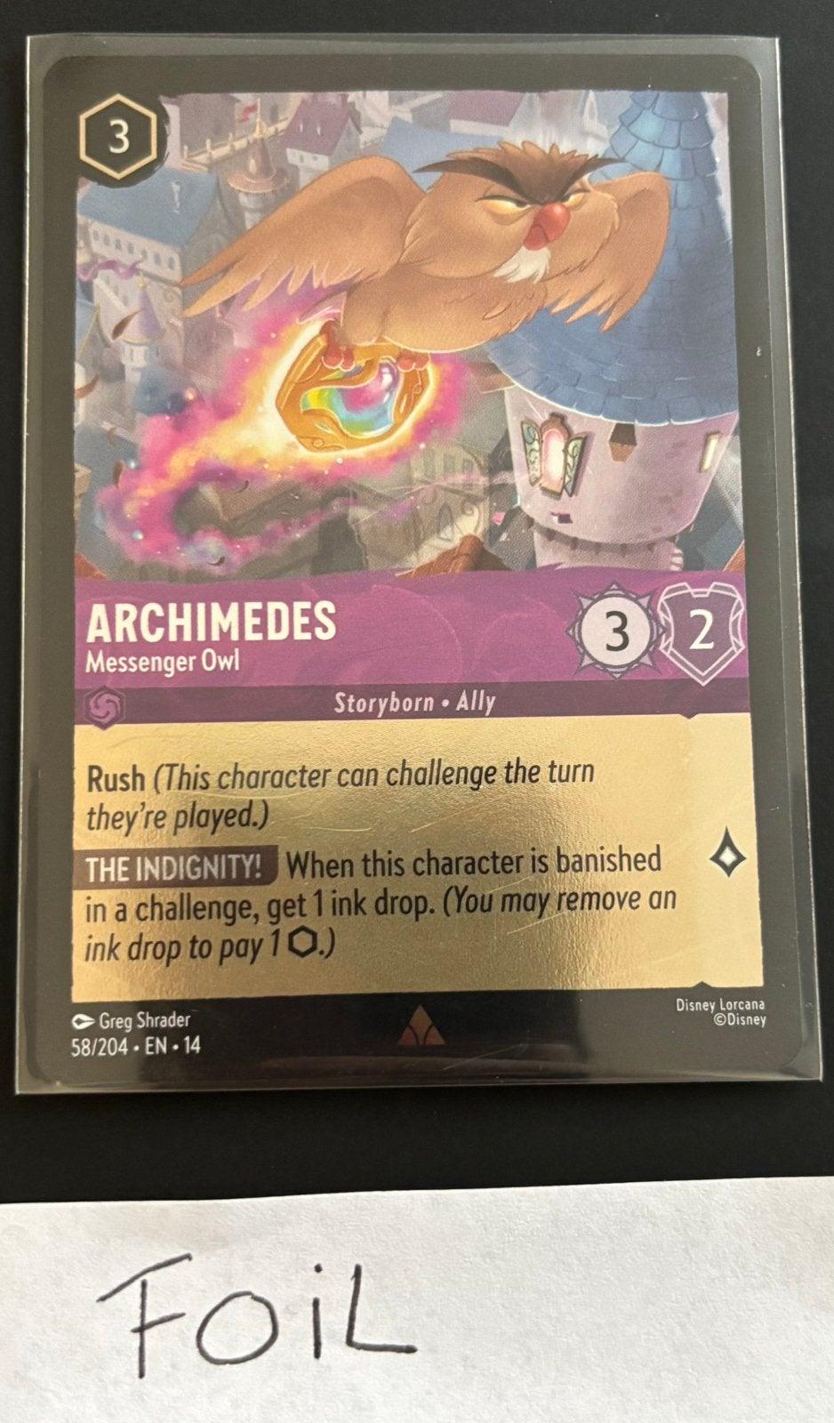 Hyperia City - Archimedes [ foil ] - 58/204 EN-14, Ophalen of Verzenden, Zo goed als nieuw, Losse kaart, Foil