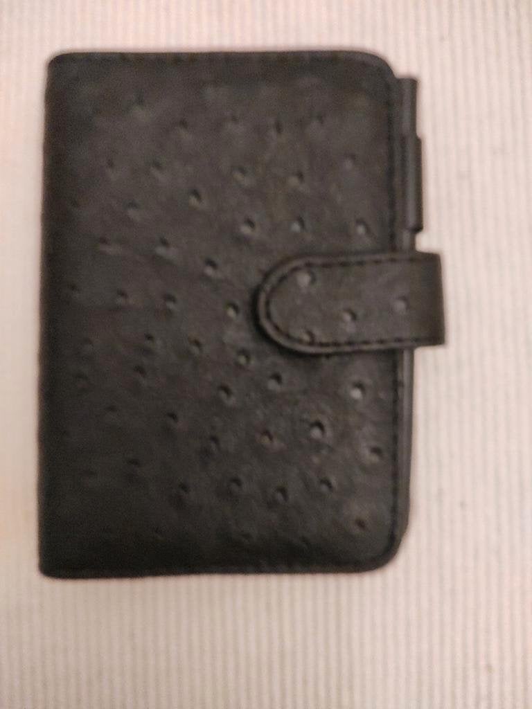 K424 zwart kunstlederen agenda organizer struisvogelprint, Diversen, Gebruikt, -, -, Ophalen of Verzenden
