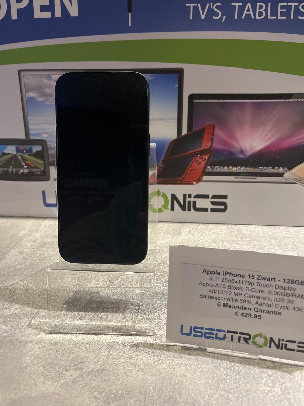 Apple iPhone 15 Zwart - 128GB - 89% Batterijconditie, IPhone 15, Zwart, Ophalen of Verzenden, Zonder simlock