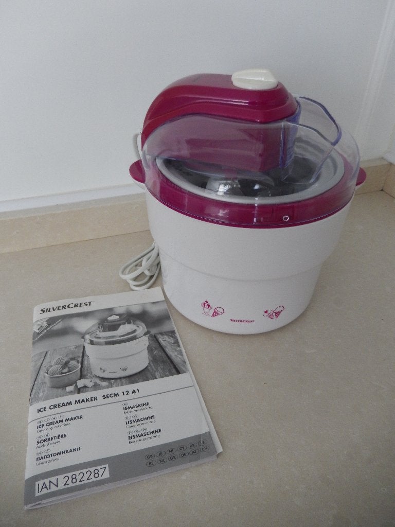 Ice cream ijsmachine SilverCrest SECM 12 A1 - zelf ijs maken, Ophalen, Zo goed als nieuw, Koelelement