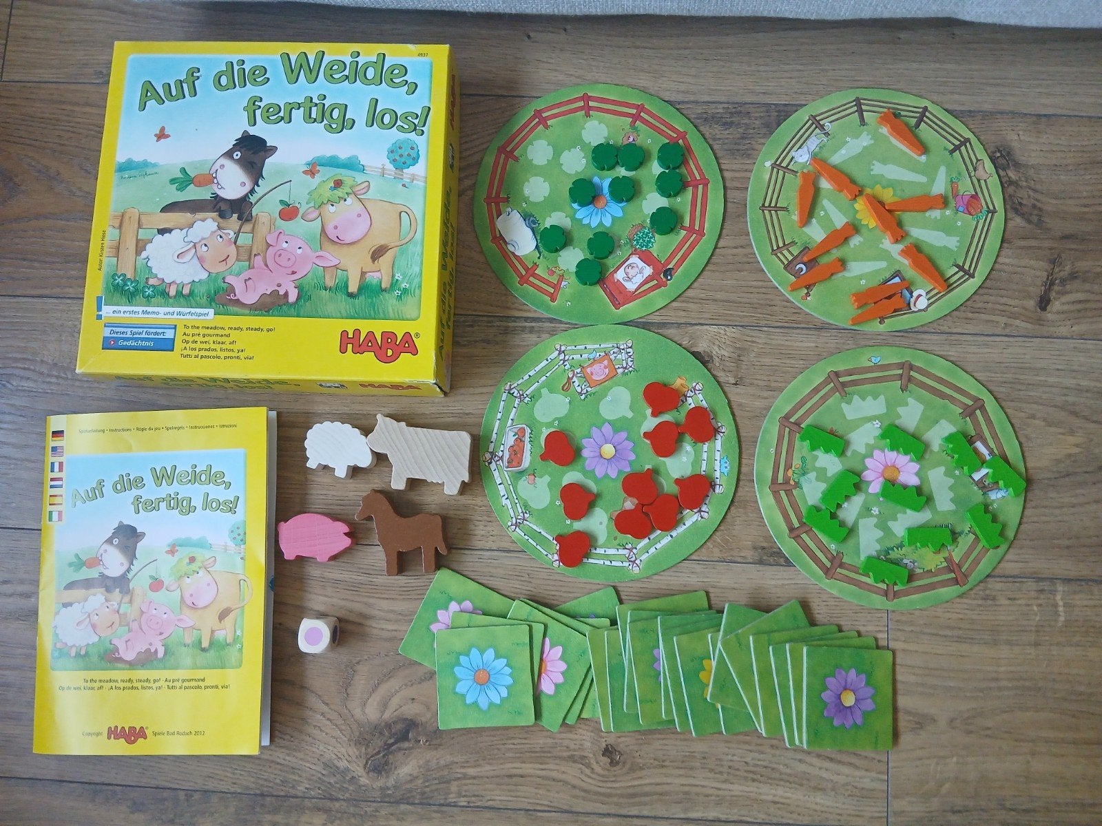 Haba Op de wei, klaar, af!, Een of twee spelers, Ophalen of Verzenden, Gebruikt, HABA