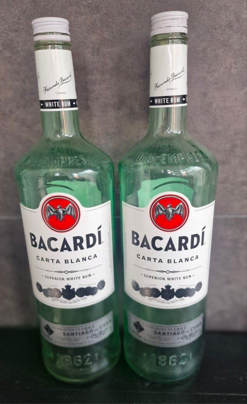 3 Liter Bacardi flessen LEEG ter decoratie, Ophalen