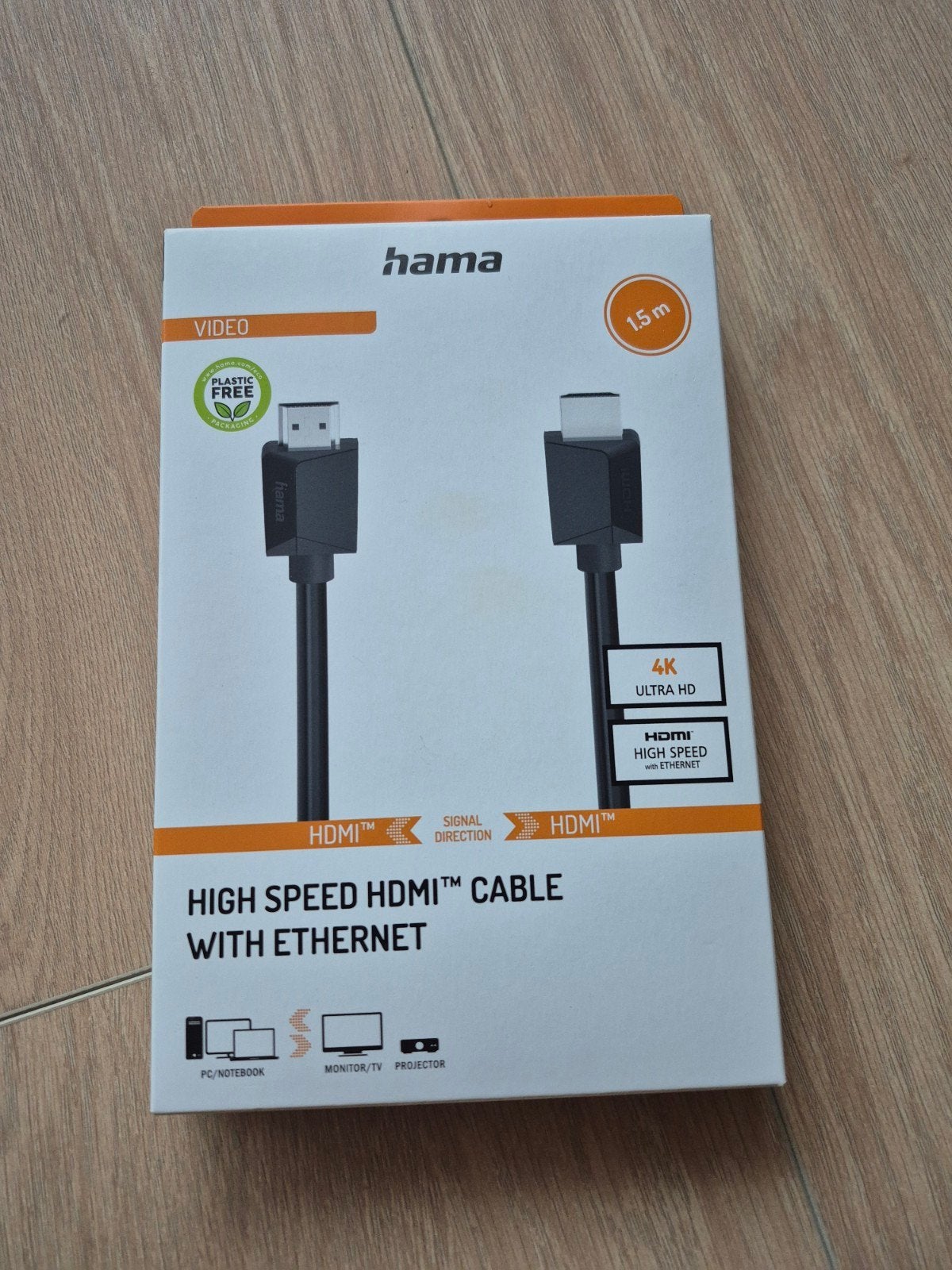 Hama High Speed HDMI Kabel met Ethernet - 1.5m, 4K Ultra HD, Audio, Tv en Foto, Audiokabels en Televisiekabels, Nieuw, HDMI-kabel