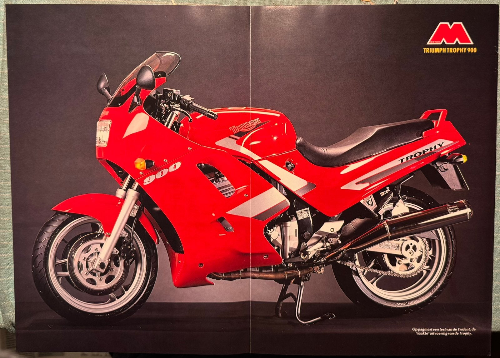 Poster 1991 Triumph Trophy 900, Verzenden, Zo goed als nieuw, Motoren