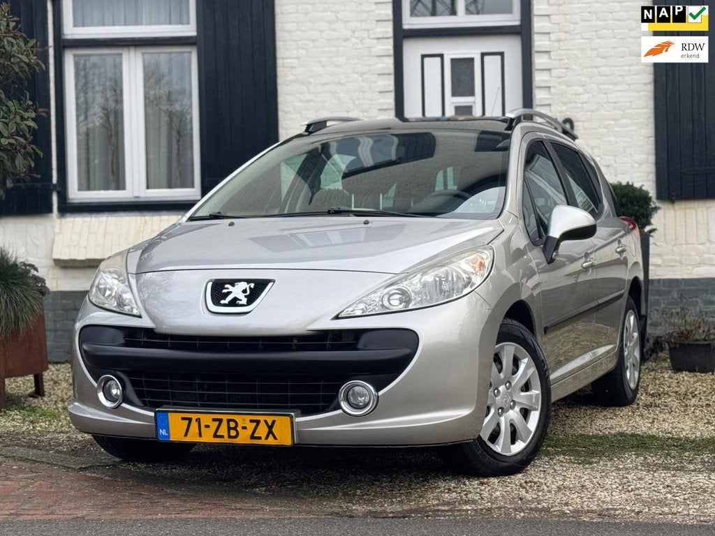 Peugeot 207 SW 1.6 VTi XS|Automaat|Pano|Cruise|, Gebruikt, Zwart, 4 cilinders, 600 kg