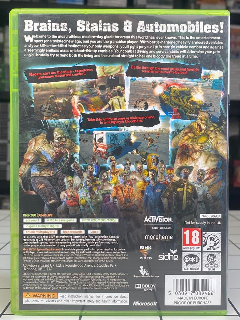 BloodDrive - Xbox 360 Game - Zeldzaam - Activision, Spelcomputers en Games, Vanaf 18 jaar, Racen en Vliegen, 2 spelers, Ophalen of Verzenden