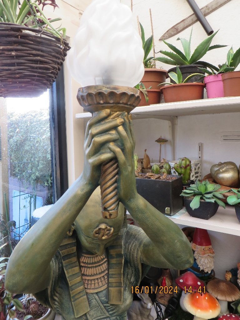 Egyptische Lamp, Antiek en Kunst, Ophalen, Art deco, Kunststof, Gepatineerd