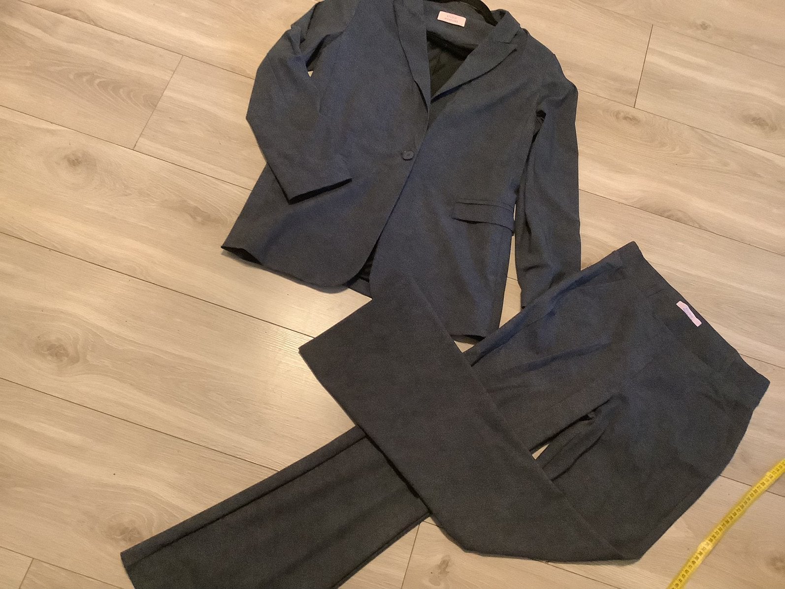 Studio Anneloes flair bonded s en jasje L black denimlook, Ophalen of Verzenden, Zo goed als nieuw, Zwart, Kostuum of Pak
