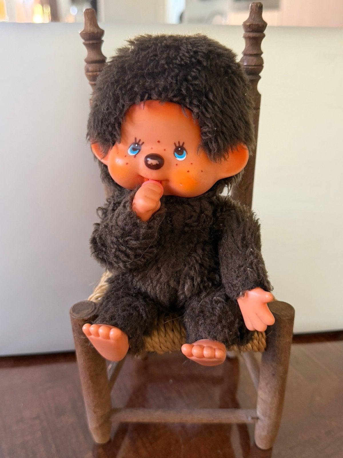 Vintage Monchhichi Sekiguchi 1974 – Made in Japan 52 jaar ou, Verzenden, Zo goed als nieuw, Stoffen beer, Overige merken