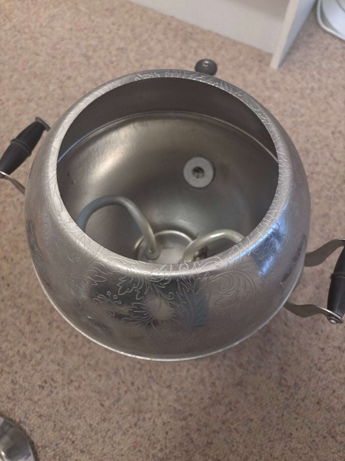 Vintage Samovar - RVS met sierlijke gravures, 2 liter of meer, Ophalen, Gebruikt, Rvs