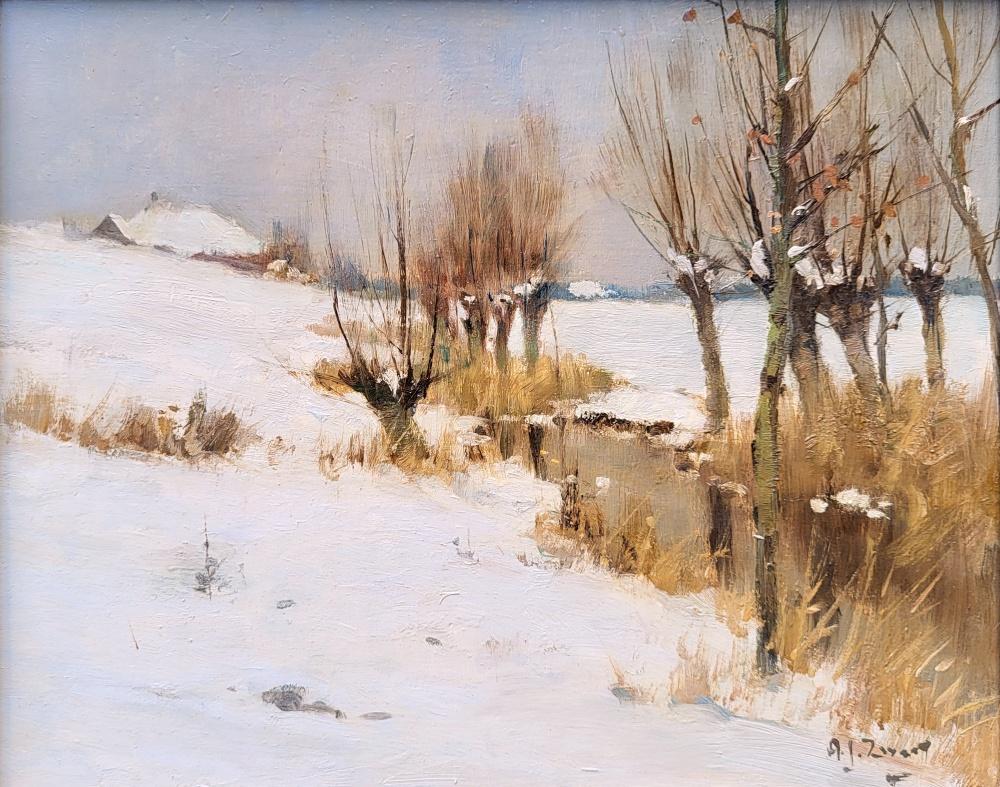 A.J. Zwart, 24x30cm paneel,  850,- euro, incl. lijst, Ophalen of Verzenden