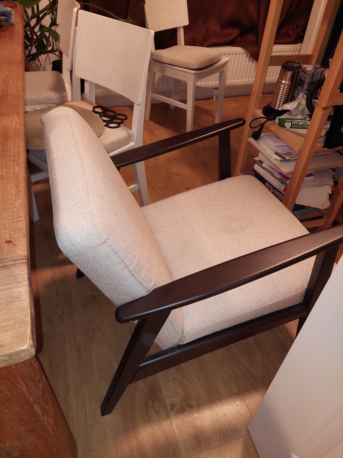 IKEA EKENÄSET Fauteuil Kilanda Licht Beige, Ophalen, Modern, Scandinavisch, 75 tot 100 cm, Zo goed als nieuw