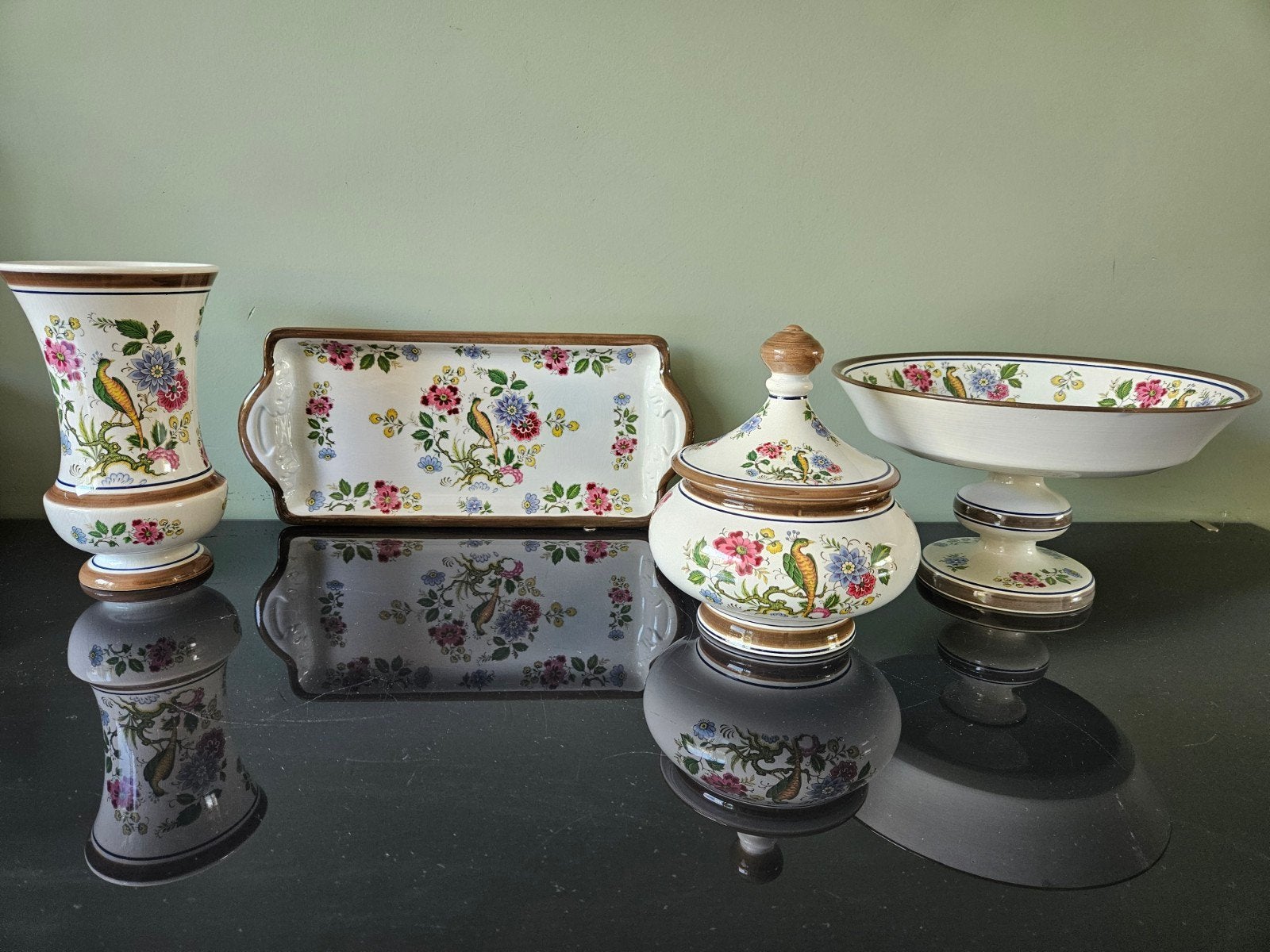 Modica Polychroom set vintage beschilderd keramiek, Antiek en Kunst, Antiek | Keramiek en Aardewerk, Ophalen of Verzenden