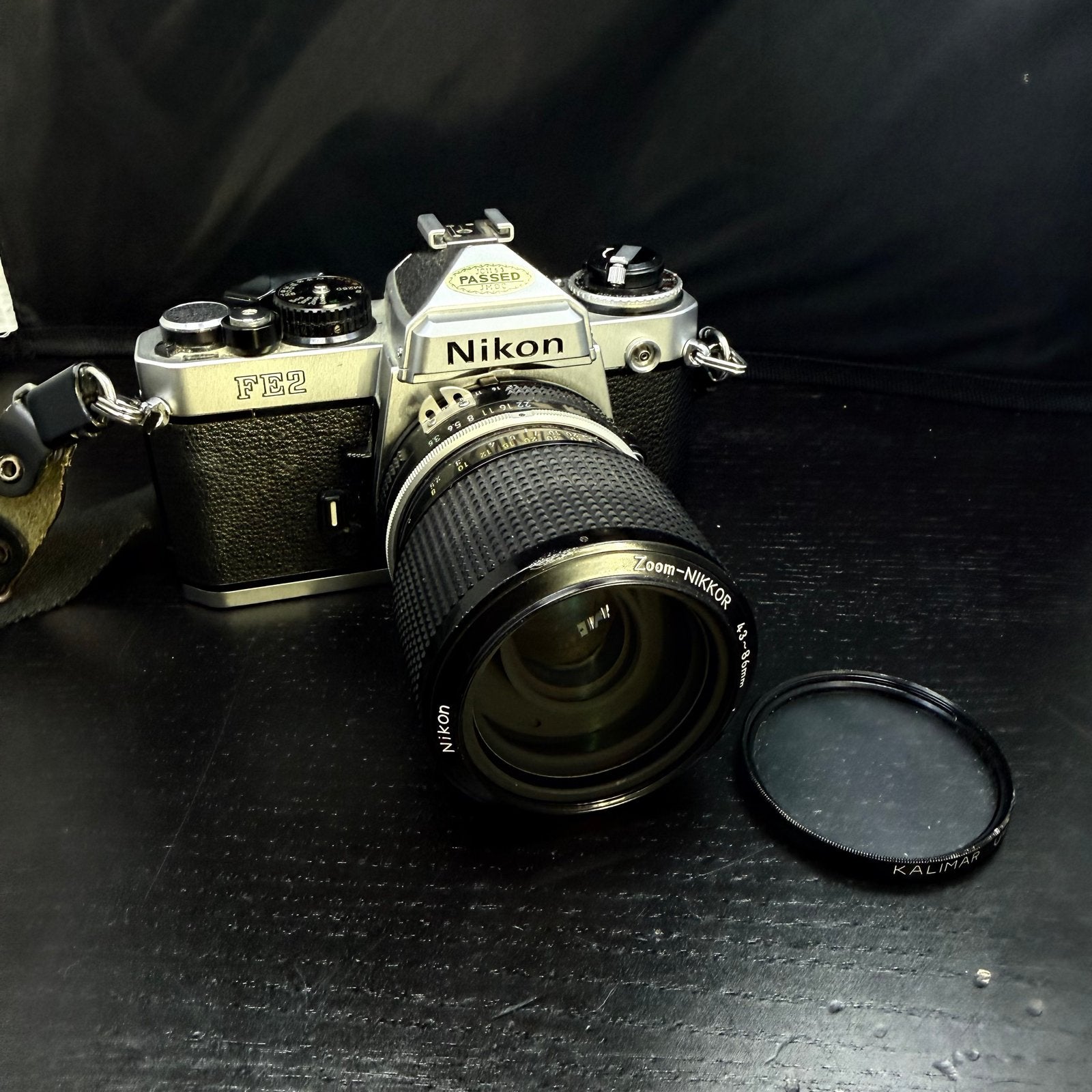Nikon FE2 zilver met Zoom-Nikkor 43-86mm f/3.5 AI, Audio, Tv en Foto, Fotocamera's Analoog, Spiegelreflex, C, Verzenden, Nikon