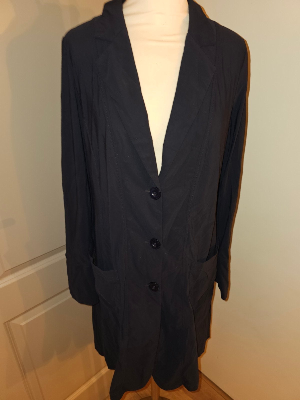 Zwarte studio anneloes lange blazer maat L, Ophalen of Verzenden, Zo goed als nieuw, Maat 38/40 (M), Zwart