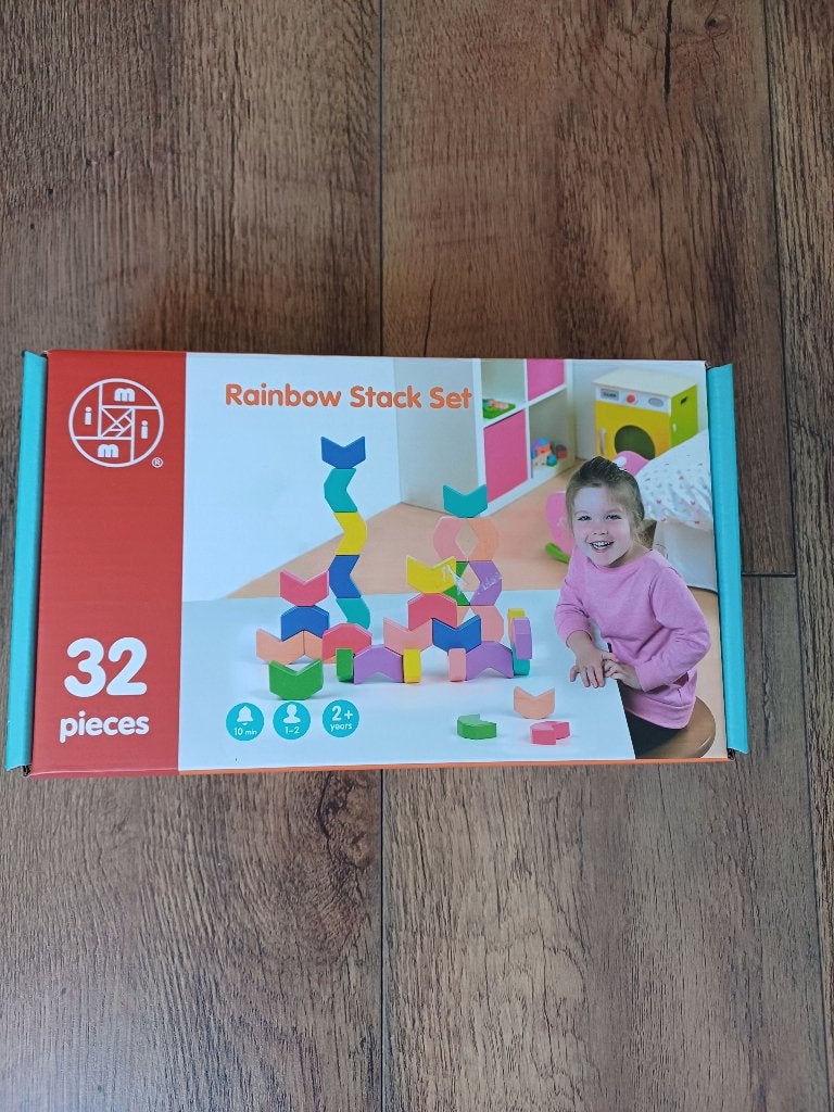 Rainbow houten blokken set 32 stukken, Ophalen of Verzenden, Nieuw