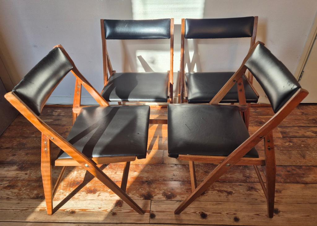 Vintage design klapstoel stoel Gio ponti Eden, Huis en Inrichting, Stoelen, Gebruikt, Zwart, Ophalen of Verzenden, Eén