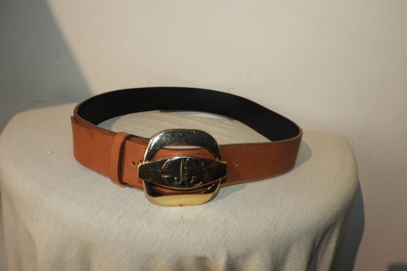 Just Cavalli bruine leren sier buckle gesp met merk