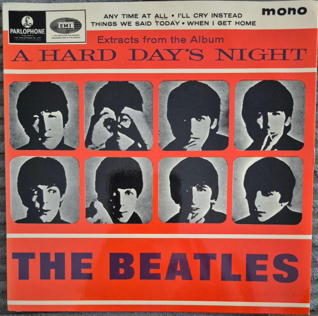 The Beatles. EP. MONO. A hard day's night., Cd's en Dvd's, 7 inch, Ophalen of Verzenden, Zo goed als nieuw, Pop