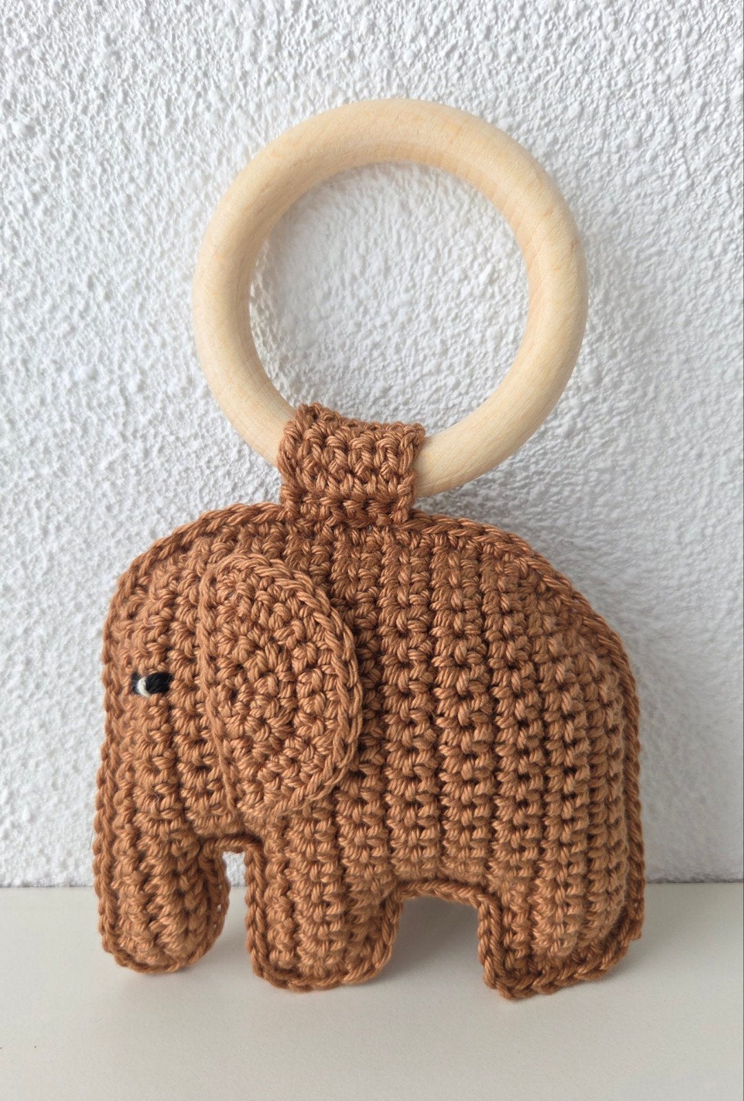 Gehaakte olifant met bijtring in diversen kleuren, Ophalen of Verzenden, Nieuw, Overige typen