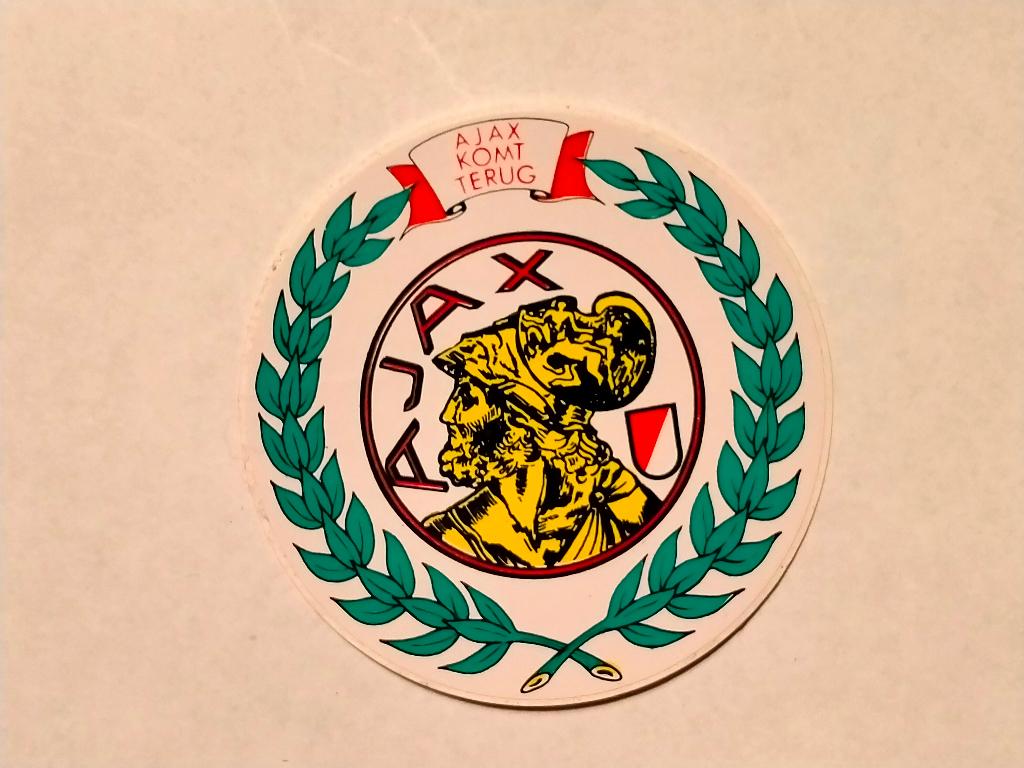 Ajax komt terug vintage logo sticker Amsterdam voetbal club, Verzamelen, Ophalen of Verzenden, Zo goed als nieuw, Sport