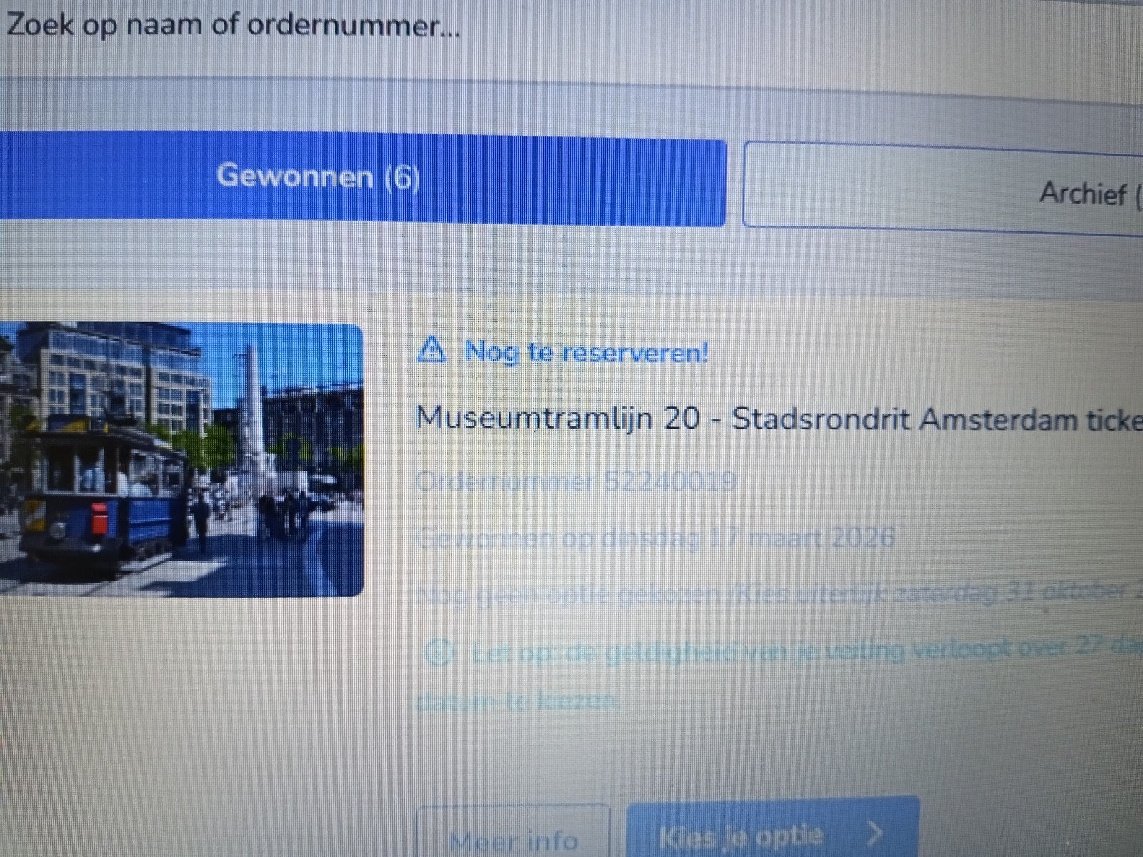 ter overname 4 stuks Tickets voor rondrit Amsterdam Tram, Drie personen of meer