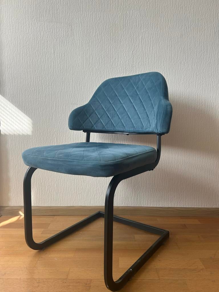2 blauwe stoelen Loods 5, Huis en Inrichting, Stoelen, Twee, Blauw, Ophalen of Verzenden, Zo goed als nieuw