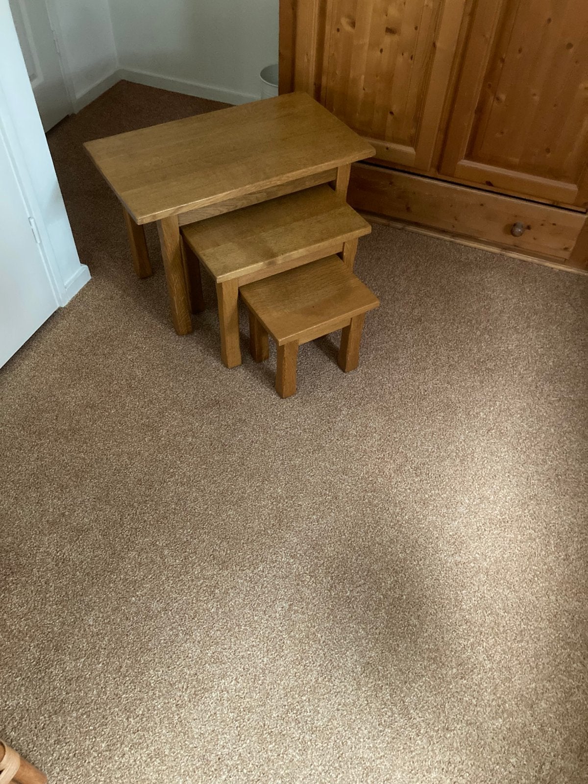 Bijzettafeltjes, Huis en Inrichting, Tafels | Bijzettafels, Minder dan 55 cm, Gebruikt, Rond, Hout