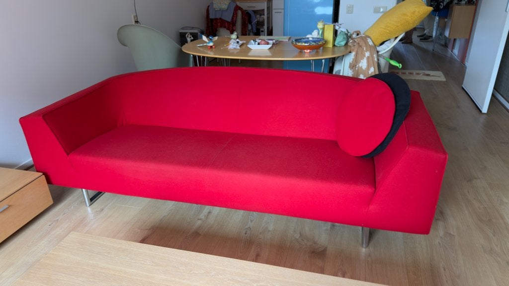 Topform designbank–Rood, 3zitter– Tijdloos Nederlands design, Ophalen, Gebruikt, Driepersoons, 75 tot 100 cm