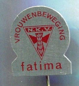 Vrouwenbeweging N.K.V. Fatima blik speldje ( V_229 ), Verzamelen, Verzenden, Zo goed als nieuw, Merk, Speldje of Pin