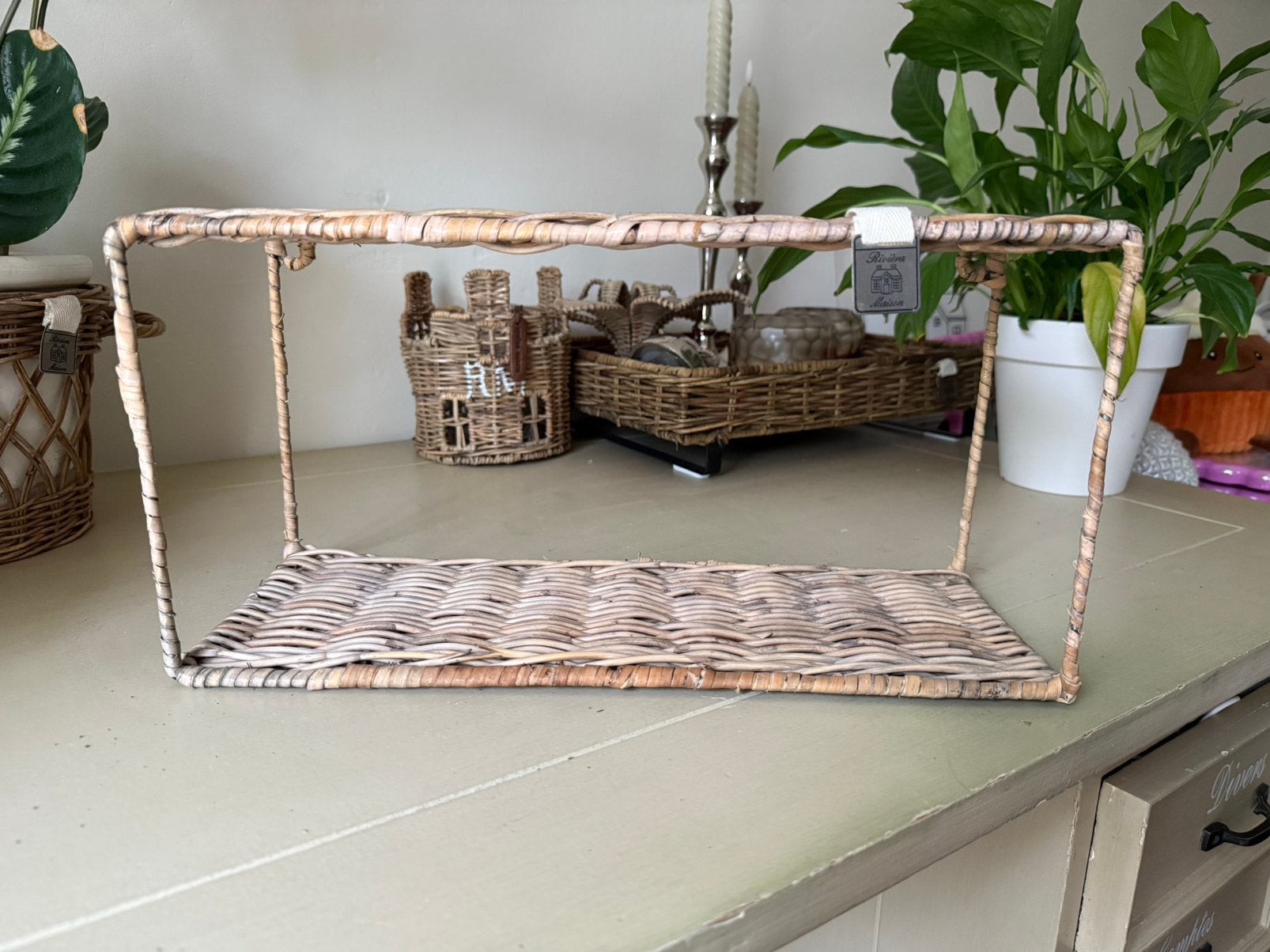 Riviera Maison Rustic Rattan Rechthoekige Wandbox, Huis en Inrichting, Woonaccessoires | Wanddecoraties, Ophalen, Zo goed als nieuw