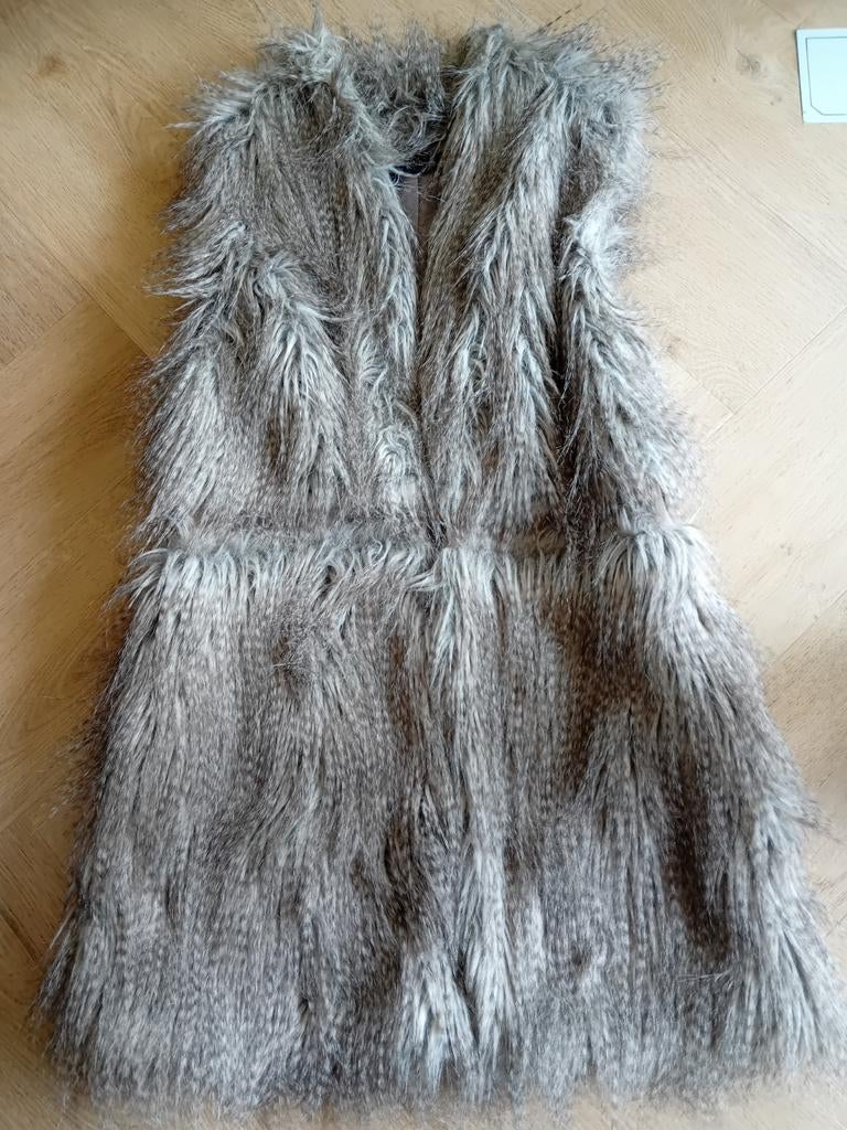Mooie grijze faux fur zara bodywarmer maat S, Zara, Ophalen of Verzenden, Maat 36 (S), Grijs