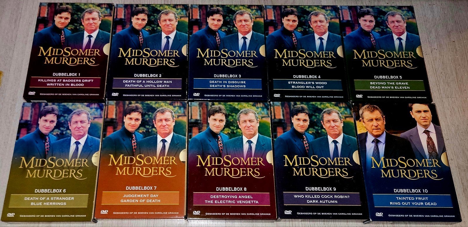 Midsomer Murders Dubbelboxen - 1-10 - 20 DVDs, Engels, Nederlands, Ophalen of Verzenden, Zo goed als nieuw