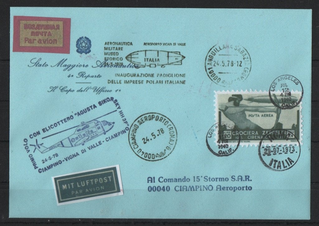 C25) brief Zeppelin privé-editie ITALY, Verzenden, Gestempeld