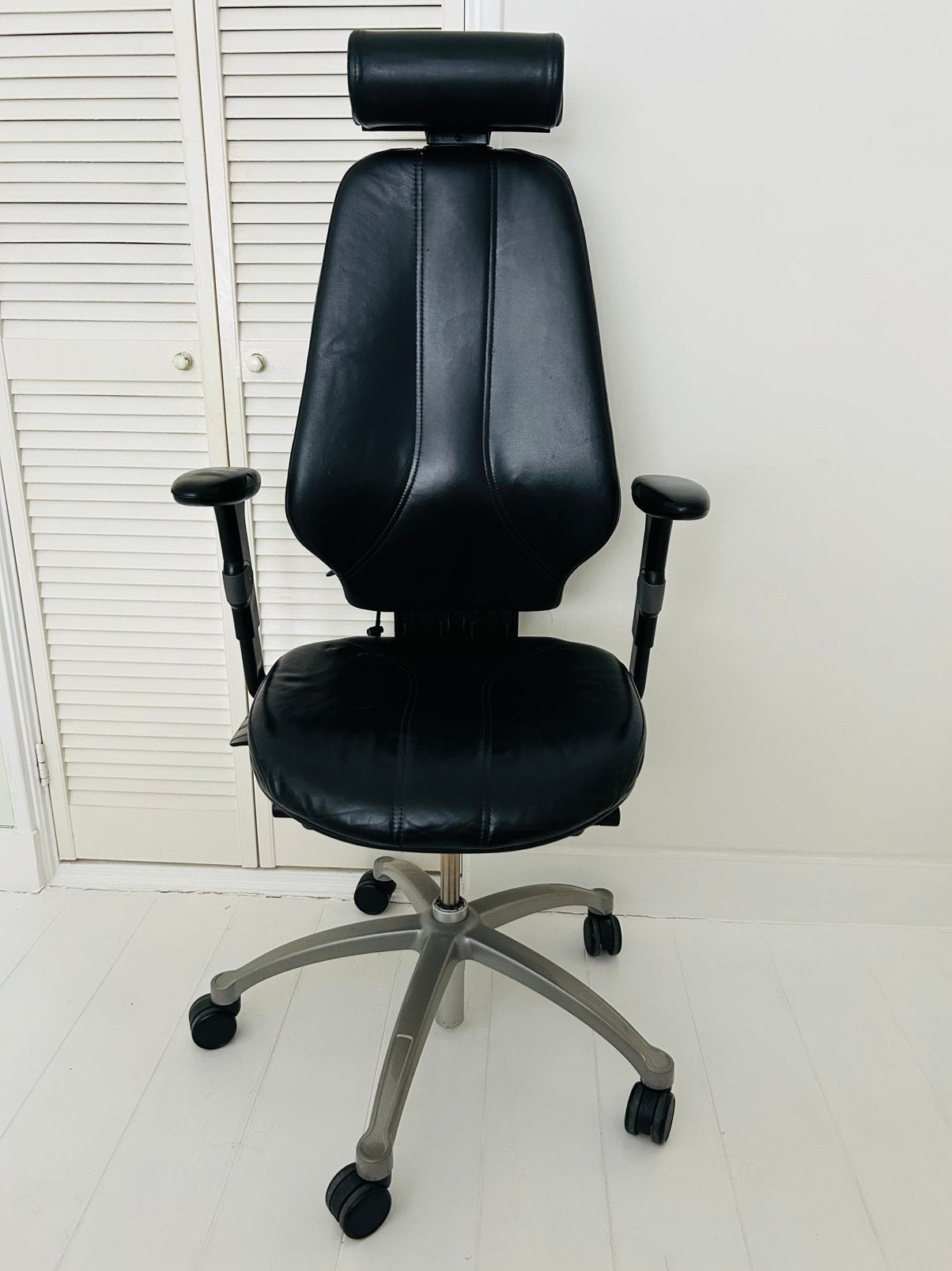 RH LOGIC 400 Lederen Ergonomische Bureaustoel zeer mooi!!, Zwart, Ophalen of Verzenden, Bureaustoel, Ergonomisch