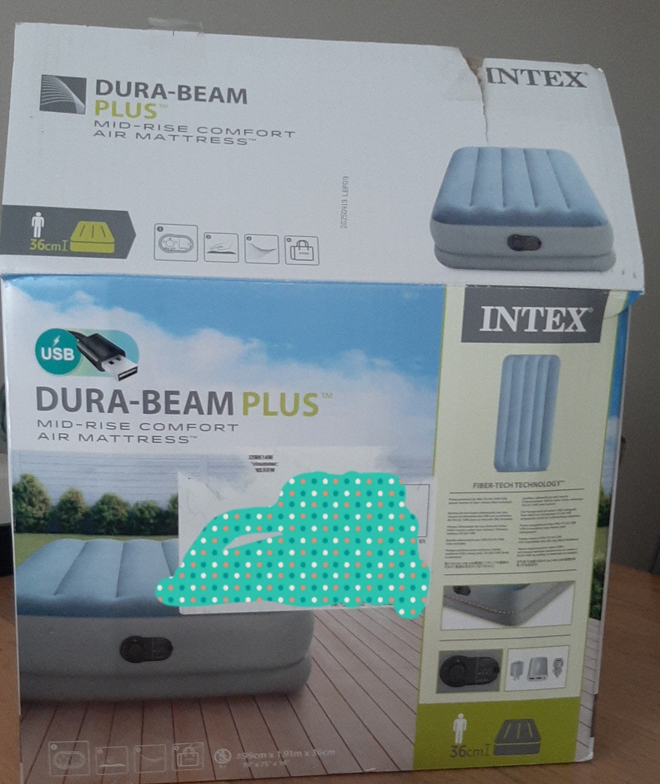 Intex 1 persoons luchtbed, Caravans en Kamperen, Luchtbedden, Ophalen of Verzenden, Zo goed als nieuw