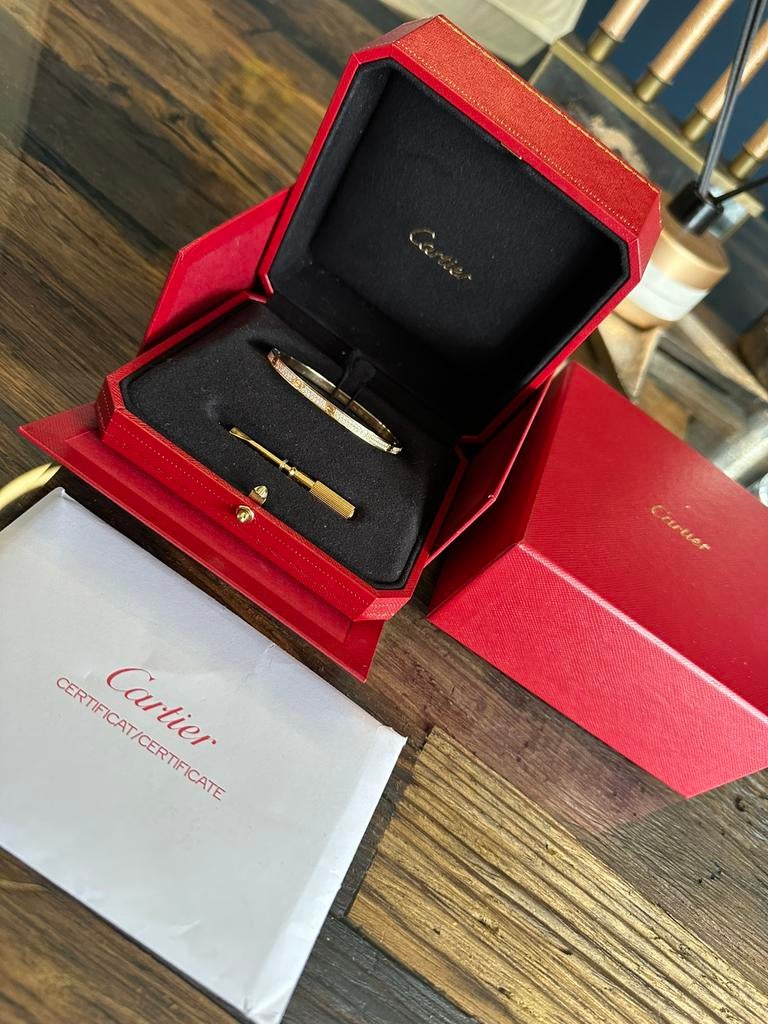 Cartier full Pave small maat 17, Sieraden, Tassen en Uiterlijk, Armbanden, Ophalen, Zo goed als nieuw