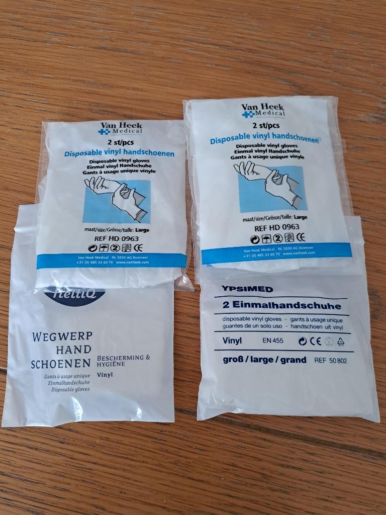 verband, plastic handschoenen 4 paar, alcohol doekjes 4 ehbo, Ophalen of Verzenden, Nieuw