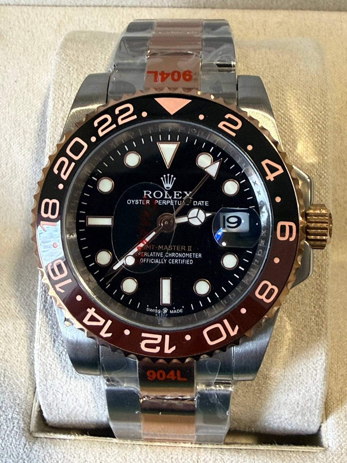 Rolex gmt master 2 rootbeer two tone, Ophalen of Verzenden, Waterdicht, Nieuw, Android