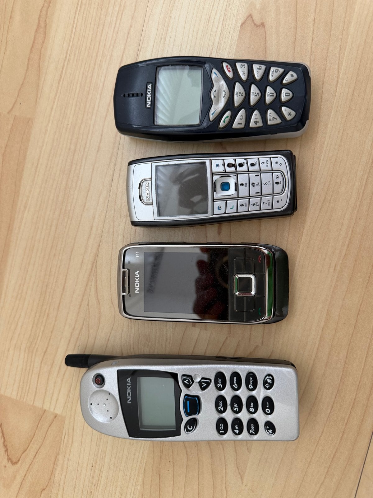 4x Nokia Mobiele Telefoons: 5110, E66, 3510, 6230 - Collecto, Gebruikt, Overige kleuren, Fysiek toetsenbord, Ophalen of Verzenden