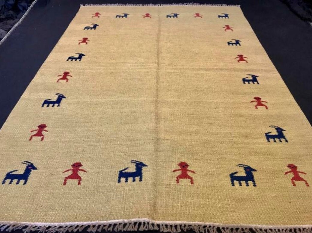 Mooi origineel Perzisch handgeweven kelim kleed, Huis en Inrichting, Stoffering | Tapijten en Kleden, Ophalen, 100 tot 150 cm