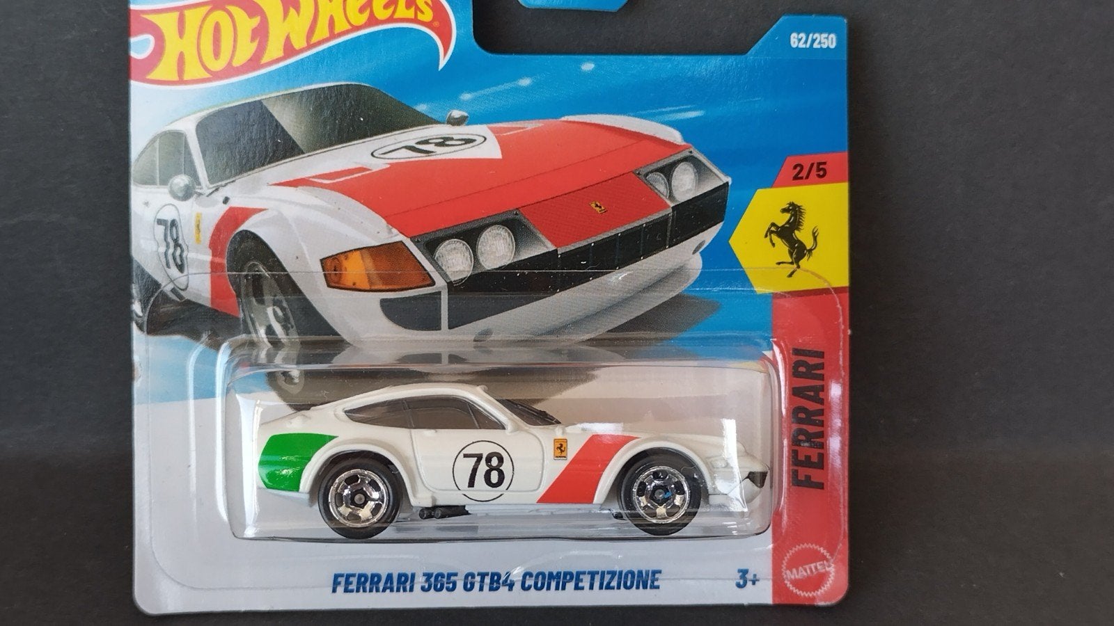Ferrari 365 Grb 4 Competizione Italy 1:64 Hotwheels Pol, Hobby en Vrije tijd, Auto, Verzenden, ., Nieuw