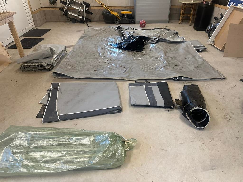 Obelink Vario Front 300 - maat13 voortent met stokken, Ophalen, Gebruikt, PVC, Overige merken