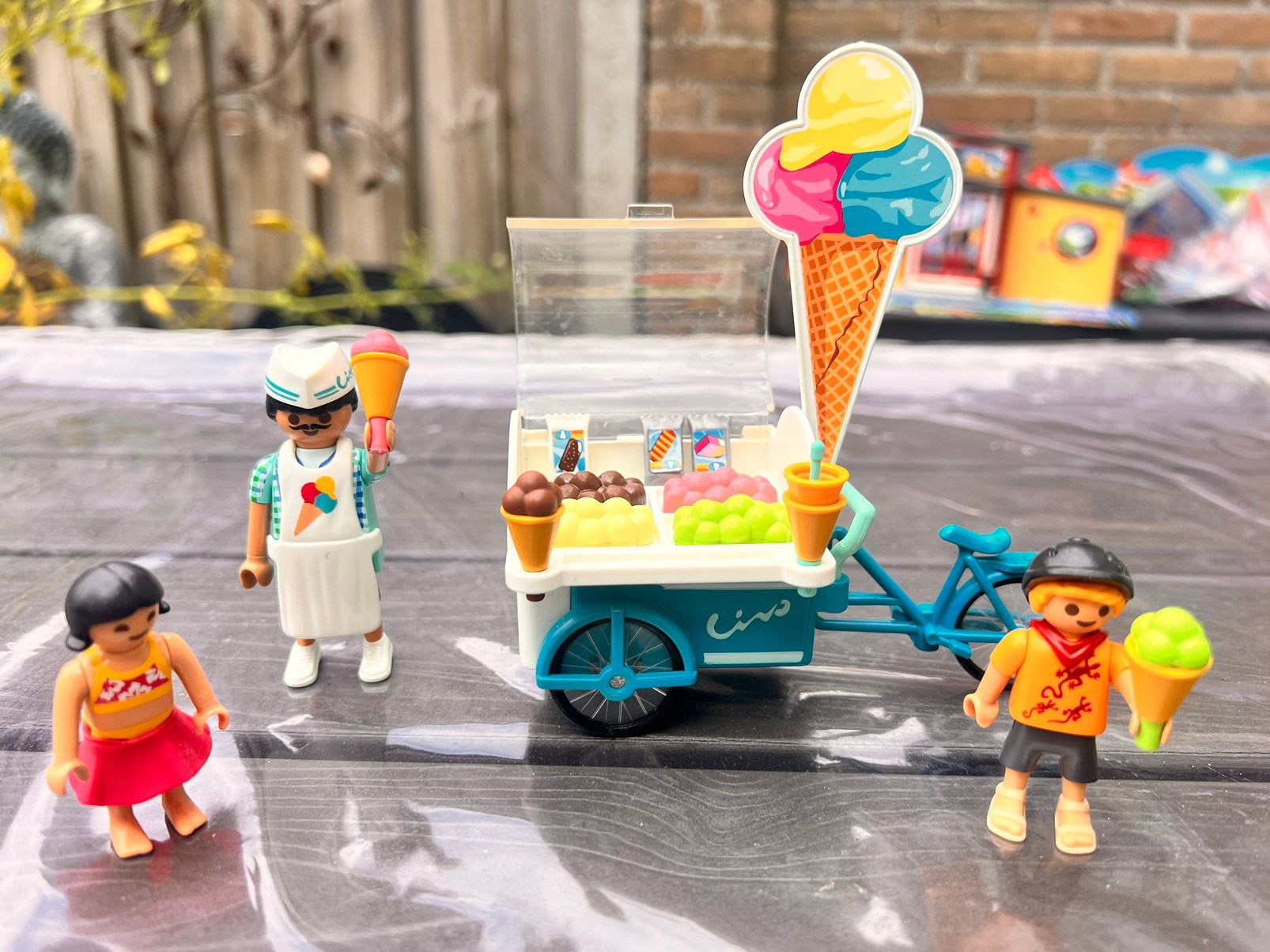 Ijscoman family fun playmobil, Ophalen, Complete set, Family fun, Zo goed als nieuw