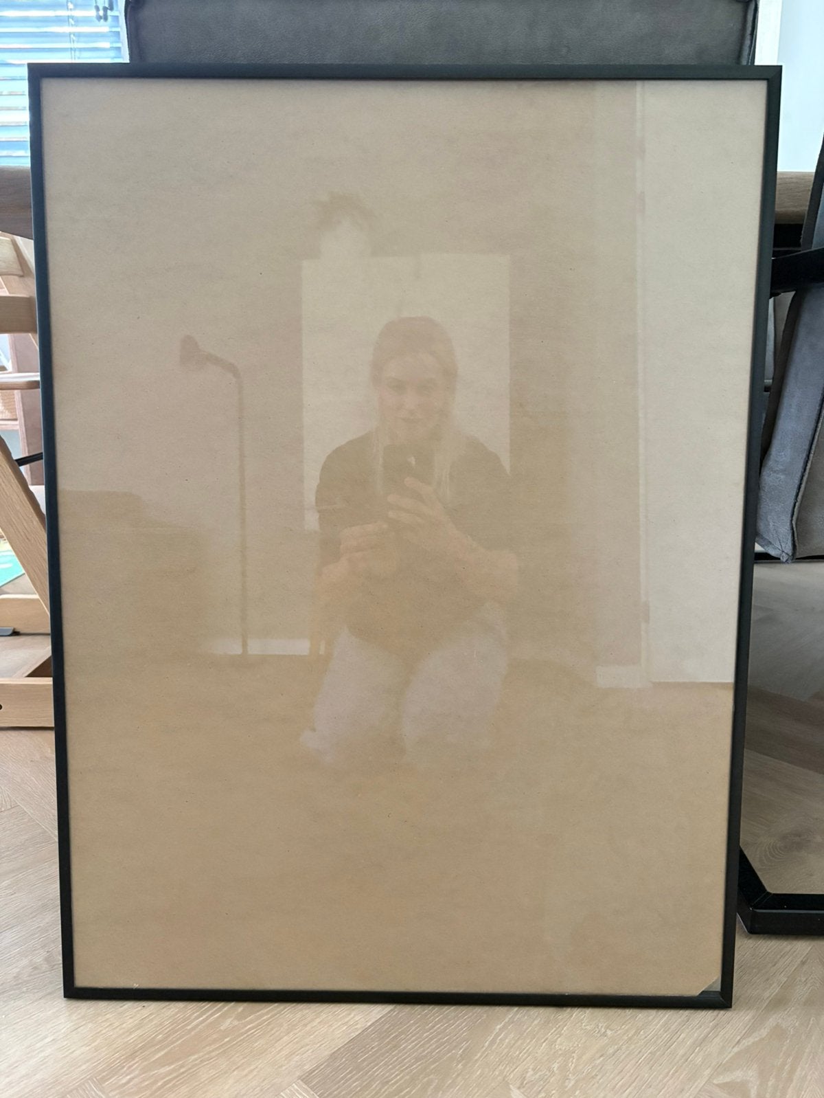 Aluminium fotolijst 60x80. Zwarte grote fotolijst met glas, Huis en Inrichting, Ophalen, Overige materialen, 60 cm, Ontspiegeld glas